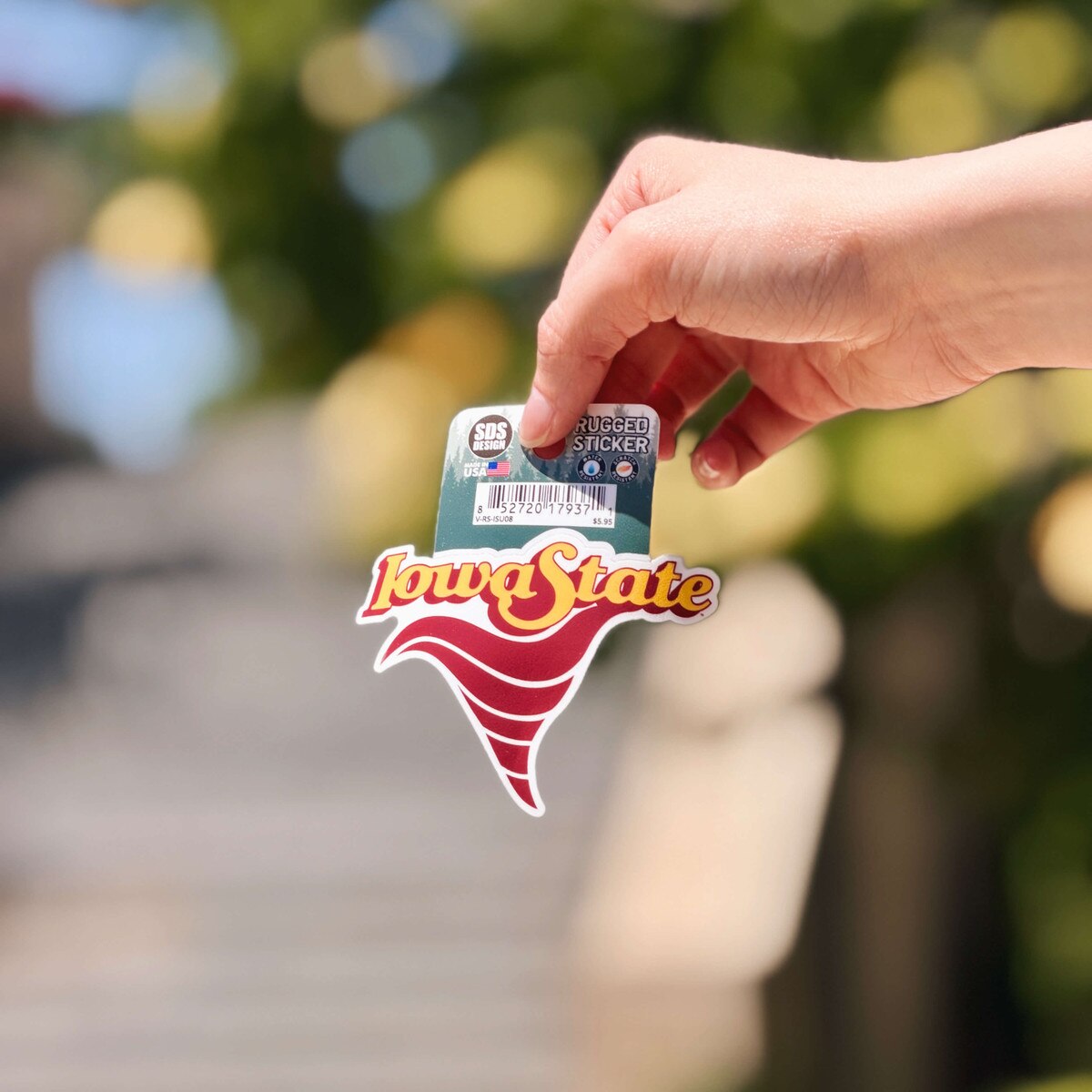 Iowa State Swirl Rugged Sticker (2.5"x3.5")